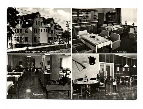 Ak DDR Oberhof Erholungsheim Karl Liebknecht Clubraum Speisesaal Heimgaststätte 