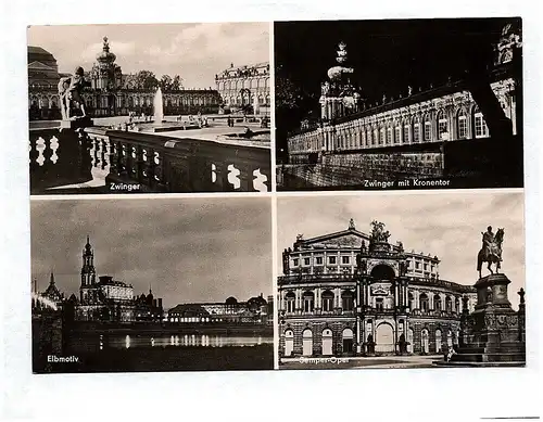 Ak Dresden Zwinger Kronentor Elbmotiv Semper Oper Echtfoto DDR
