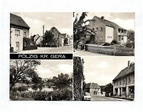 Ak Pölzig Kreis Gera Ortsansicht Landambulatorium Dorfteich DDR