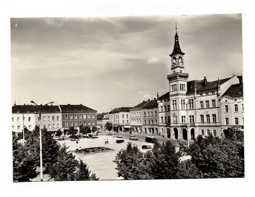 Ak Foto Oelsnitz Vogtland Markt mit Rathaus Echtfoto DDR