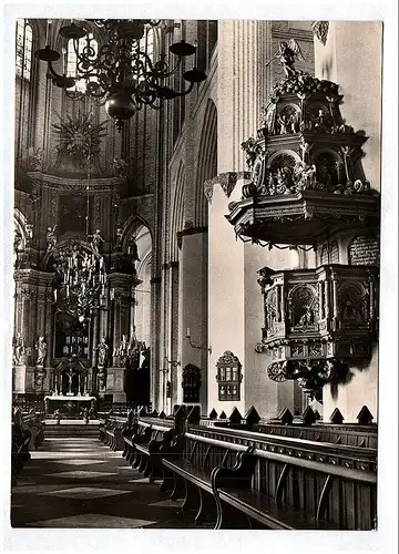 Ak Rostock Marienkirche erbaut im 13 Jahrhundert Echtfoto DDR