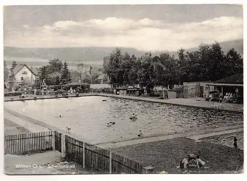 Ak Wilthen Oberlausitz Schwimmbad 1961