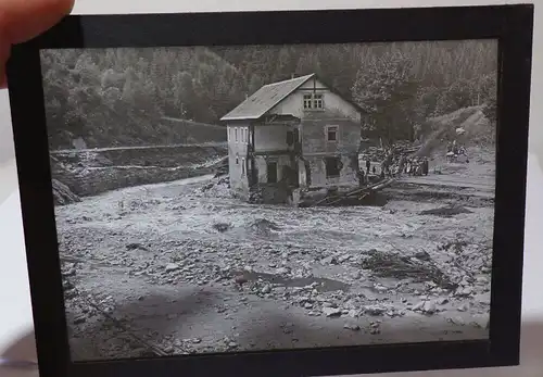 Foto Glasplatten Hochwasser im Osterzgebirge 1927 Gottleuba Unwetter Katastrophe