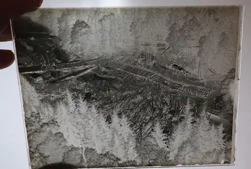 Foto Glasplatten Hochwasser im Osterzgebirge 1927 Gottleuba Unwetter Katastrophe