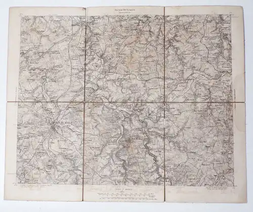 Landkarte Chemnitz um 1870 Leinen Sachsen