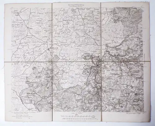 Alte Landkarte Elsterberg Steinel Fischer 1870 Stahlstich Oelsnitz