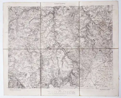 Landkarte Annaberg Erzgebirge  Generalstab 1872 Hofmann Stahlstich