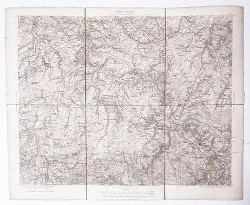 Zwickau Landkarte 1872 Leinenlandkarte Schwarzenberg Hartenstein