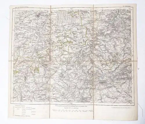 Alte Karte Altenburg Hohenstein Ernstthal Crimmitschau Burgstädt 1880