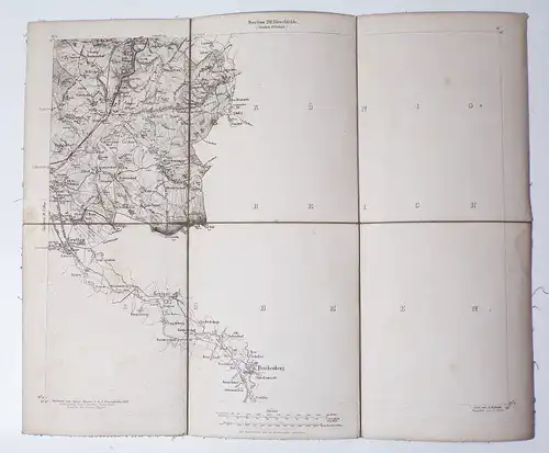 Alte Landkarte Hirschfelde Hofmann Fischer 1863 Stahlstich