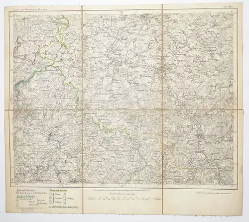 Alte Landkarte Hof an der Saale 1882 Deutsches Reich