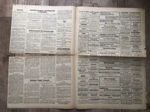 Zeitung Blatt August 1945 Aufruf Bevölkerung Arbeitseinsatz