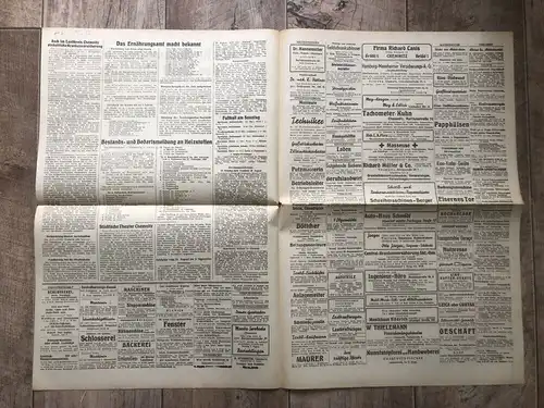 Zeitung Blatt August 1945 Lebensmittelkarten für September