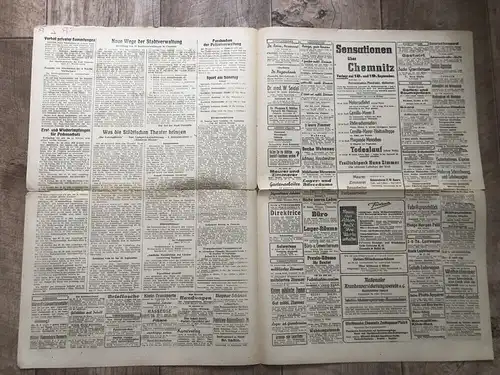 Zeitung Blatt 1945 September Wiederaufbauspende Stadtsparkasse eröffnet