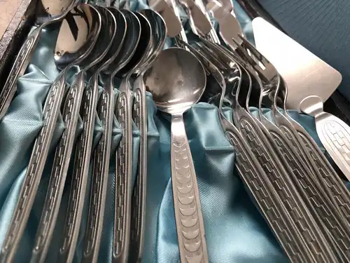 DDR Besteck 27 teilig  ABS Rostfrei Löffel Messer Gabel Besteckkoffer