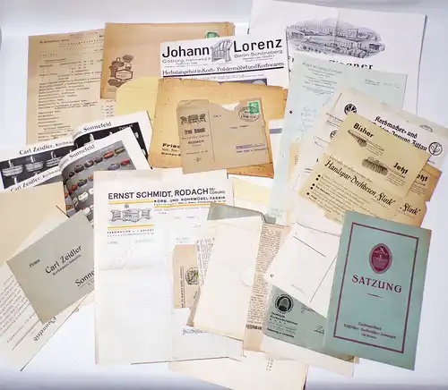 Korbmacher Konvolut Kataloge Briefe Papiere Korbstühle Korbwaren 1930er