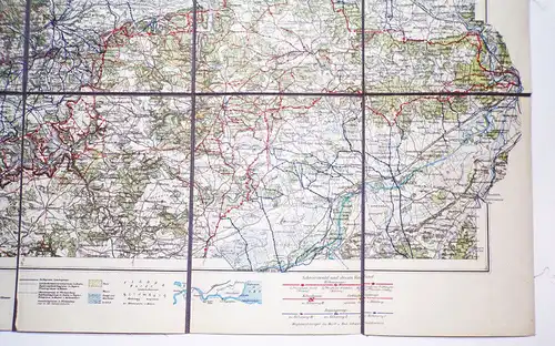 Übersichtskarte von Württemberg 1938 Leinen Landkarte 