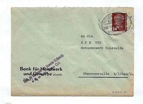 Bank für Handwerk und Gewerbe Eibau Brief Sachsen