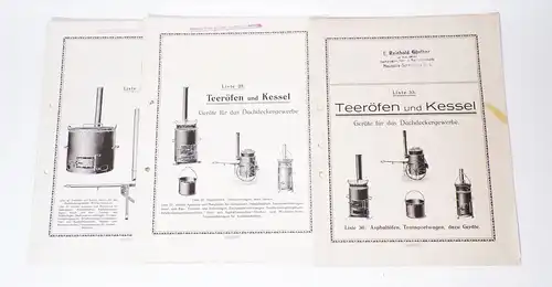Alte Prospekte Teeröfen und Kessel Günther Neusalza Spremberg um 1910 