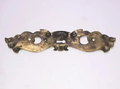 Alter Möbelbeschlag mit Schlüsselloch Messing Beschlag