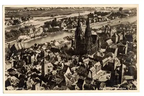 Ak Regensburg Fliegeraufnahme 1930er Luftbild