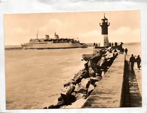 Ak Ostseestadt Saßnitz Rügen Eisenbahnfähre MS-Saßnitz am Molenkopf