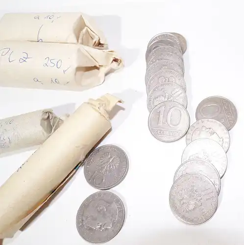 Konvolut Zloty Münzen Münzrollen DDR Staatsbank 1985