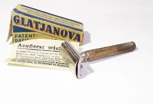 Glatjanova Rasierer Rasierapparat razor um 1930 OVP Rasierhobel