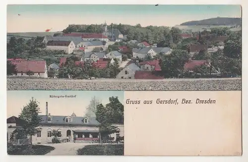 Kolorierte Ak Gruss aus Gersdorf Bez. Dresden Ritterguts-Gasthof 1910er ! (A2252