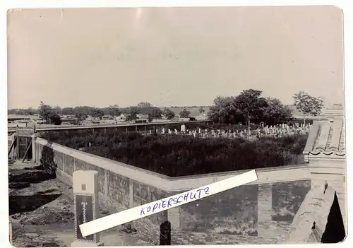 Foto Deutscher Friedhof in Peking 1910 Stempel Militär Beijing  北京 China
