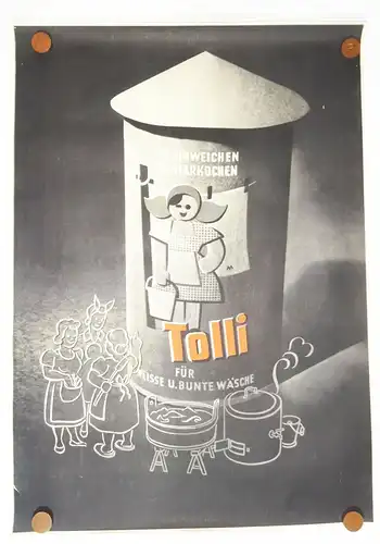 DDR Plakat Tolli Waschmittel Reklame Werbung 1950er 1960er Vintage