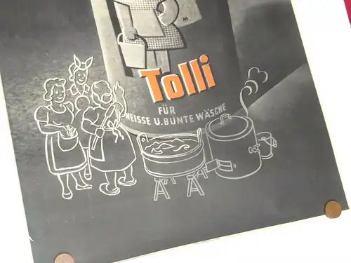 DDR Plakat Tolli Waschmittel Reklame Werbung 1950er 1960er Vintage 