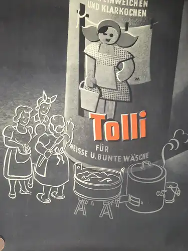 DDR Plakat Tolli Waschmittel Reklame Werbung 1950er 1960er Vintage