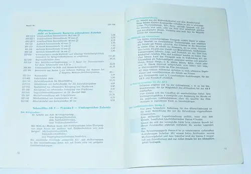 Pentacon Zubehör Prospekt VEB Kamera und Kinowerke Dresden 1960 
