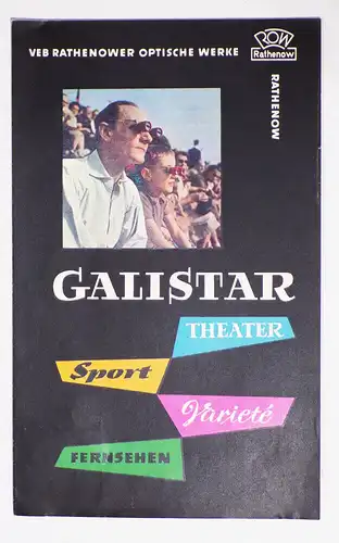 Faltblatt Galistar ROW Rathenow 1959 DDR