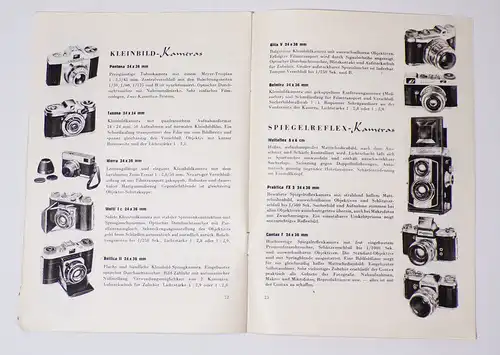 Kamera Dresden Werbung Broschüre 1957 DDR Kamera