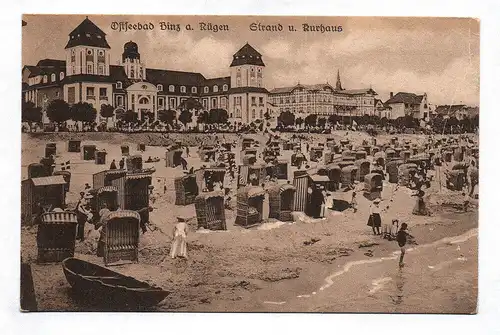Ak Ostseebad Binz a. Rügen Strand u. Kurhaus