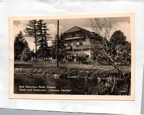 Ak Bad Schandau Sächsische Schweiz Hotel und Restaurant Ostrauer Scheibe 1962