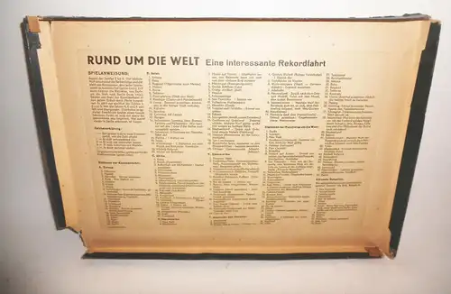 Brettspiel Rund um die Welt Rekordfahrt Ferdinand Krick KG Leipzig um 1950 !