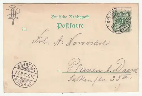 Vorläufer Ak Gruss aus Plauen Park - Schänke Gaststätte 1895 selten