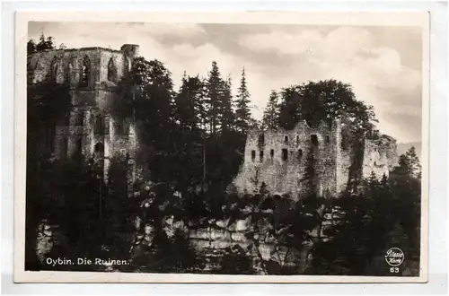 Echtfoto Ak Oybin Die Ruinen Zittauer Gebirge Oberlausitz Sachsen 1931