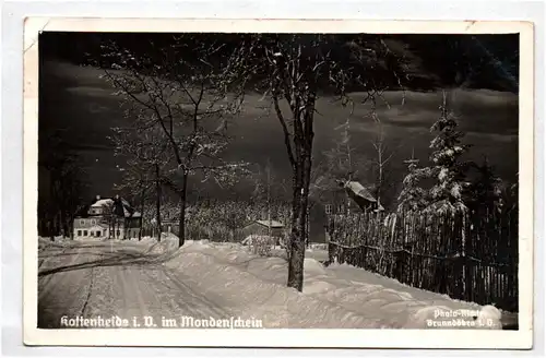 Echtfoto AK Kottenheide Vogtland im Mondenschein Winter 1941