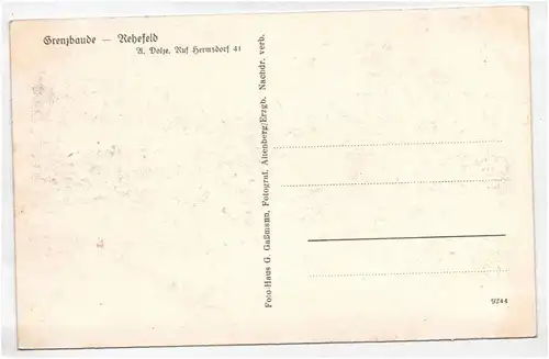Ak Ostererzgebirge Rehefeld Grenzbaude um 1910 Sachsen 