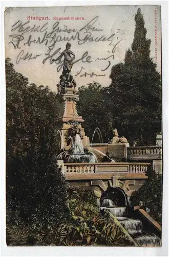 Ak Stuttgart Eugensbrunnen 1904 