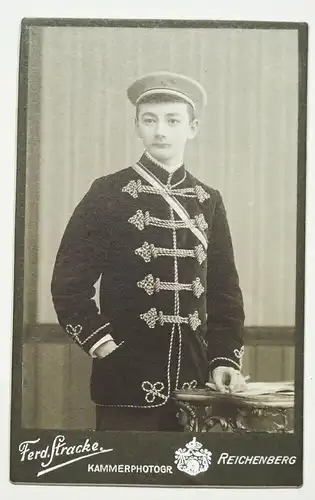 CDV Foto Student Uniform Studentika Stracke Reichenberg um 1900
