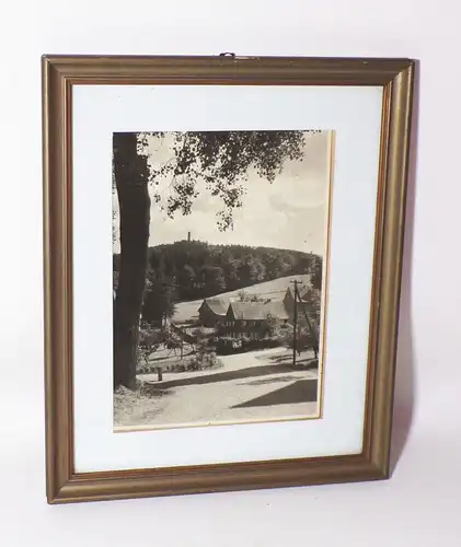 Alte Fotografie Oybin Zittauer Gebirge Umgebindehaus Bilderahmen 