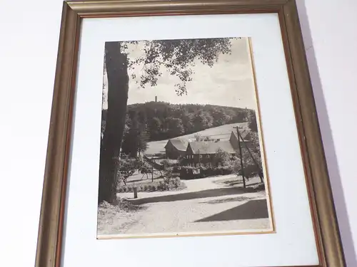 Alte Fotografie Oybin Zittauer Gebirge Umgebindehaus Bilderahmen