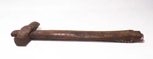 Alter Schmiedehammer Eisen Holz Handgeschmiedeter Hammer 
