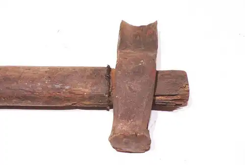 Alter Schmiedehammer Eisen Holz Handgeschmiedeter Hammer 