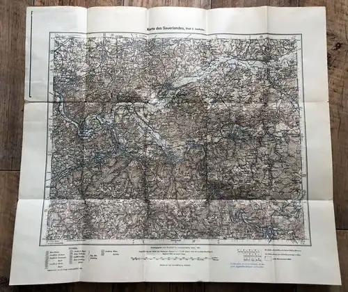 Karte des Sauerland Reichsamt für Landesaufnahme Landkarte